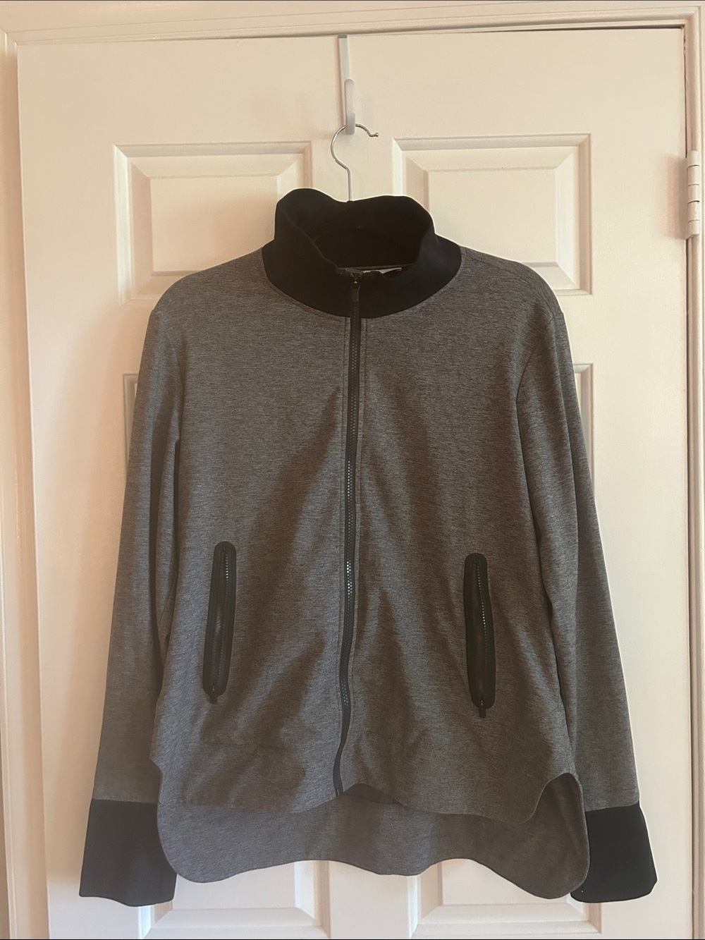 Athleta Derek Lam IOC for Athleta Gray and Black Full-Zip Jacket